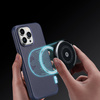 Dux Ducis Naples etui iPhone 14 Pro Max magnetyczny skórzany pokrowiec MagSafe niebieskie