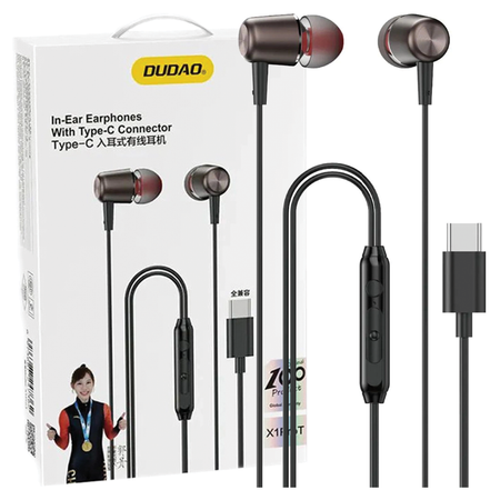 DUDAO SŁUCHAWKI DOUSZNE X1PROT PRZEWODOWE 1.2M DO TELEFONÓW USB-C