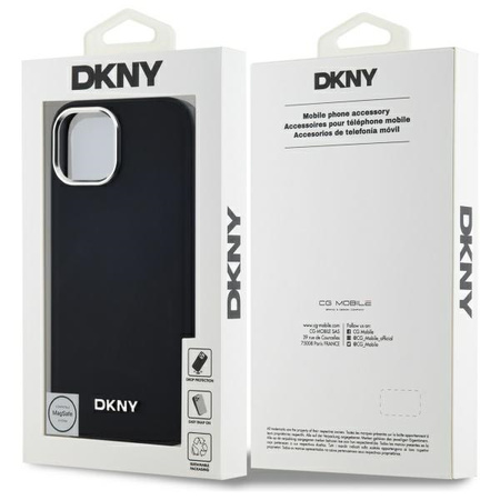 DKNY POKROWIEC DO IPHONE 15 PLUS DO MAGSAFE HARDCASE PLAIN LOGO SKÓRZANE