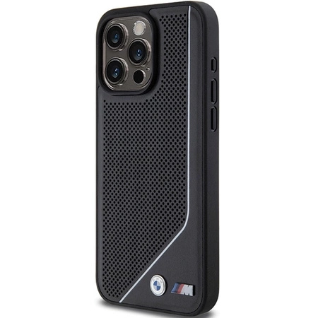 Etui BMW Perforated Twisted Line MagSafe na iPhone 15 Pro - czarne