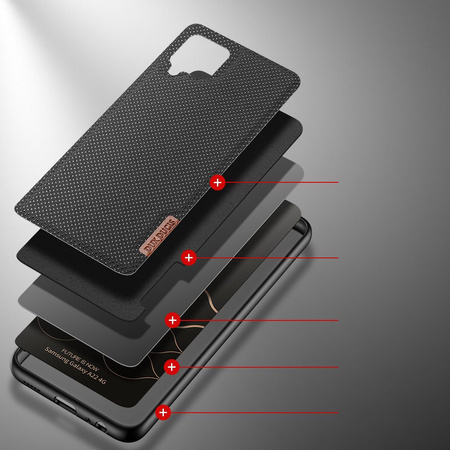 Dux Ducis Fino etui pokrowiec pokryty nylonowym materiałem Samsung Galaxy A22 4G czarny