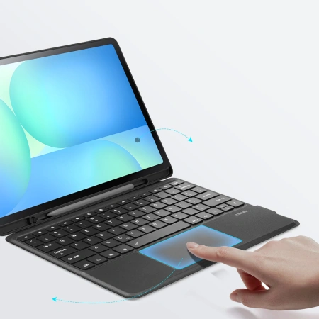 Etui z klawiaturą Dux Ducis (DK series) na Samsung Tab S10 FE+ (Plus) z podświetleniem - czarna