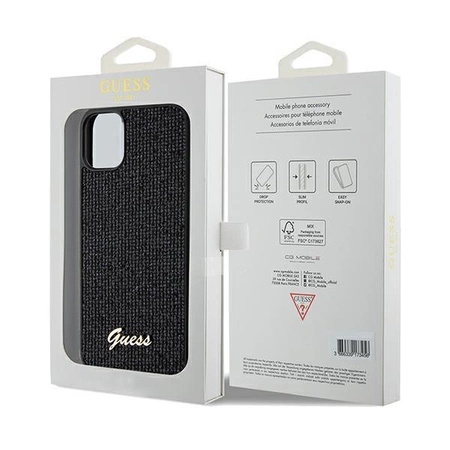 Etui Guess Disco Metal Script na iPhone 11 / Xr - czarne