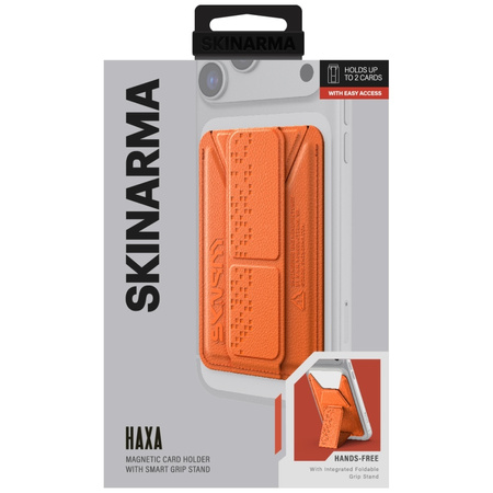 Portfel Skinarma Kado Haxa Magnetic Cardholder Grip Stand pomarańczowy