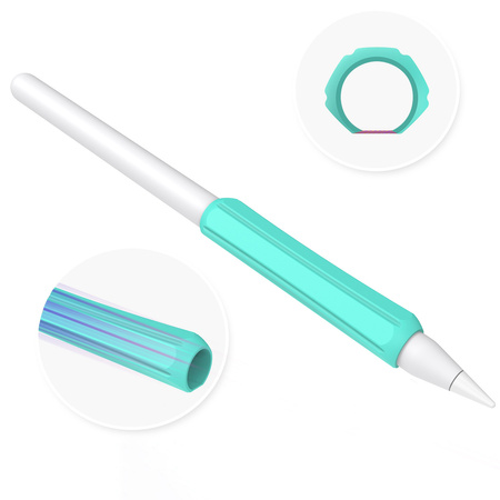 Stoyobe Silicone Holder zestaw uchwytów silikonowych dla Apple Pencil 1 / Apple Pencil 2 / Huawei M-Pencil  turkusowy+jasnozielony+biały (3 szt.)