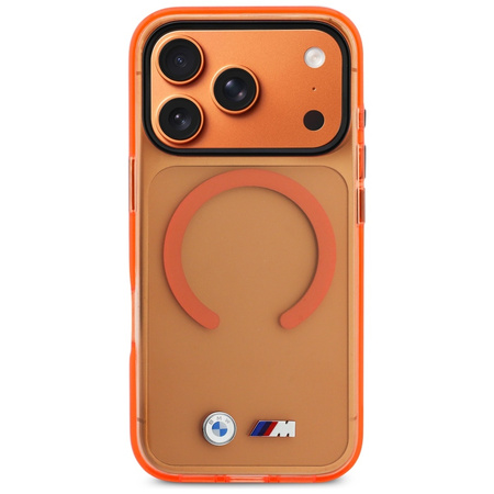 Etui BMW M IML Metal Logos MagSafe do    iPhone 17 Pro pomarańczowy