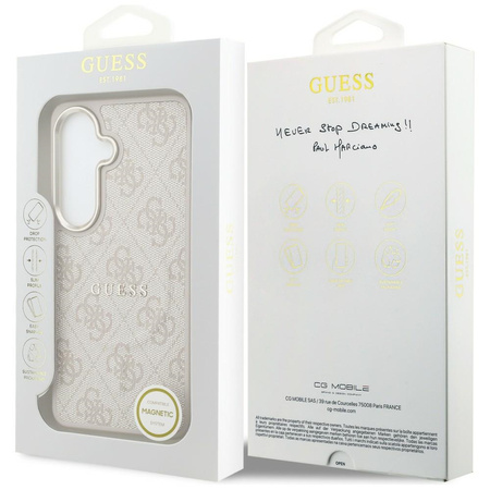 Etui Guess 4G Embossed Ring MagSafe do   Samsung Galaxy S26 różowy