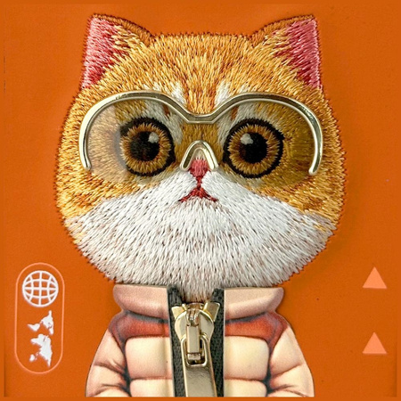 Etui Nimmy Cool&Cute 2.0 Cat do iPhone   17 Pro Max pomarańczowy