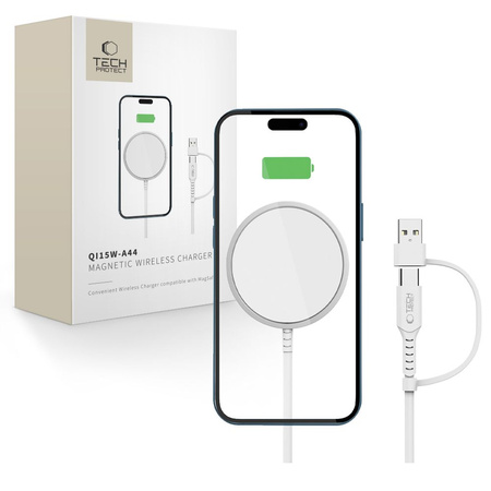 TECH-PROTECT ŁADOWARKA INDUKCYJNA MAGNETIC QI15W-A44 DO IPHONE 12 13 14 15