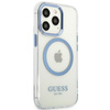 Guess GUHMP13LHTRMB iPhone 13 Pro / 13 6,1" niebieski/blue hard case Metal Outline Magsafe
