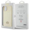 Etui Guess Leather 4G Metal Logo Strass do iPhone 15 - złote
