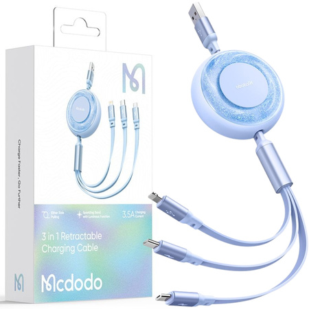 MCDODO KABEL ZWIJANY MICRO LIGHTNING USB-C 3W1 66W