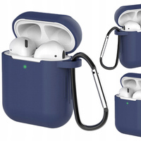 HURTEL ETUI DO AIRPODS 2 1 SILIKONOWY POKROWIEC Z BRELOKIEM I KARABIŃCZYK