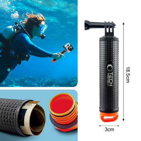 TECH-PROTECT GRIP RĘKOJEŚĆ FLOAT DO GOPRO DJI STABILNE UŻYTKOWANIE W WODZIE