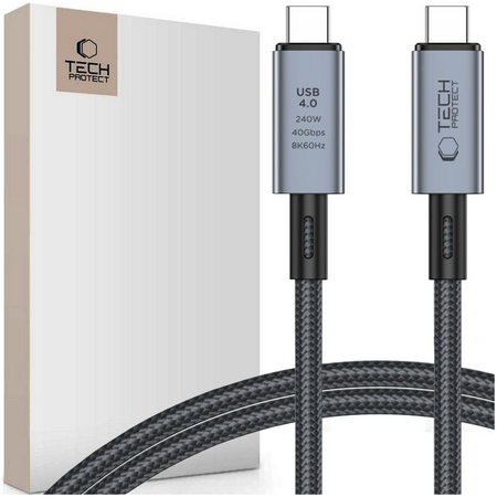 TECH-PROTECT KABEL USB 4.0 DO USB-C 8K 40GBPS PD240W DO SZYBKIEGO ŁADOWANIA