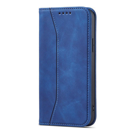 Magnet Fancy Case etui iPhone 14 Plus pokrowiec z klapką portfel podstawka niebieskie