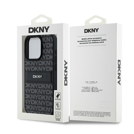 DKNY HARDCASE SKÓRZANE ETUI DO IPHONE 15 PRO MAX 6.7 Z LOGO METALOWYM MONO