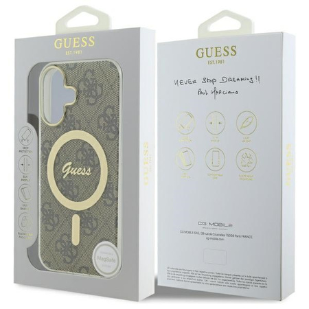 Guess GUHMP16MH4STW iPhone 16 Plus 6.7"  brązowy/brown hardcase IML 4G MagSafe