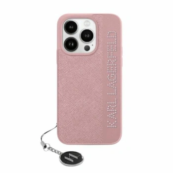 KARL LAGERFELD HARDCASE DO IPHONE 15 PRO 6.1 Z RHINESTONES I CHARM SAFFIANO