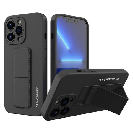 Wozinsky Kickstand Case silikonowe etui z podstawką iPhone 13 Pro Max czarne