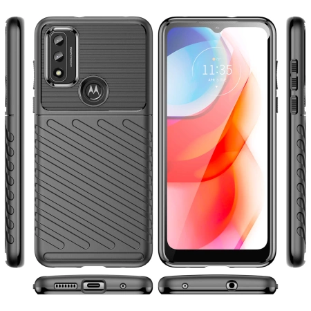 Thunder Case elastyczne pancerne etui pokrowiec Motorola Moto G Play 2022 czarny