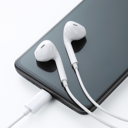 Słuchawki do telefonu Mcdodo przewodowe Element USB typ-C białe