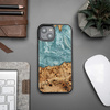 Etui z drewna i żywicy na iPhone 15 Bewood Unique Uran - niebiesko-białe