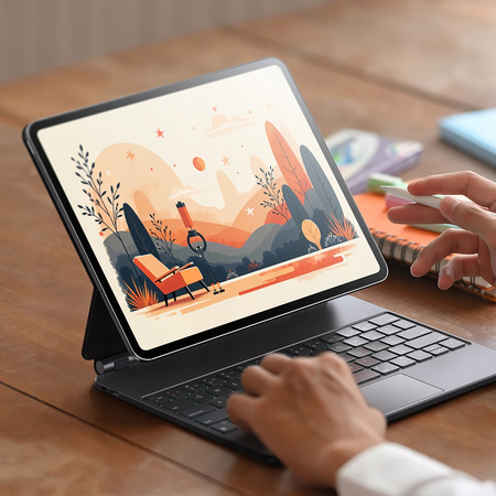 MCDODO ETUI KLAWIATURA PODŚWIETLANA APPLE IPAD PRO 12.9 IPAD AIR 13 CZARNY