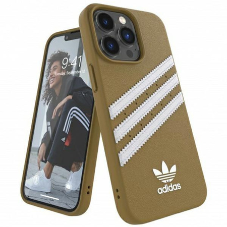 Etui Adidas OR Moulded PU na iPhone 13 Pro / 13 beżowo-złoty/beige-gold 47806
