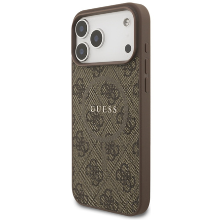 Etui Guess 4G Ring Classic Logo MagSafe  do iPhone 17 Pro Max brązowy
