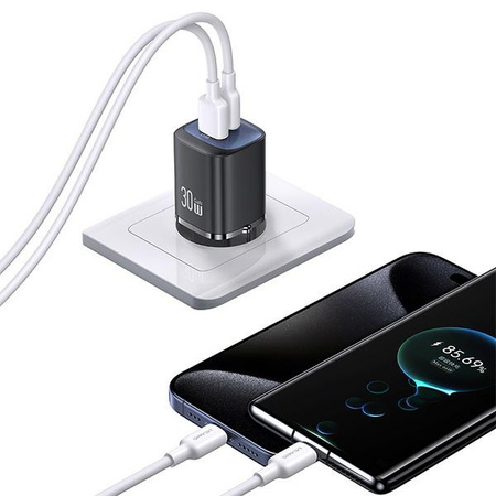 USAMS ŁADOWARKA CC254 30W USB-C DO TELEFONÓW APPLE IPHONE PD FAST CHARGING