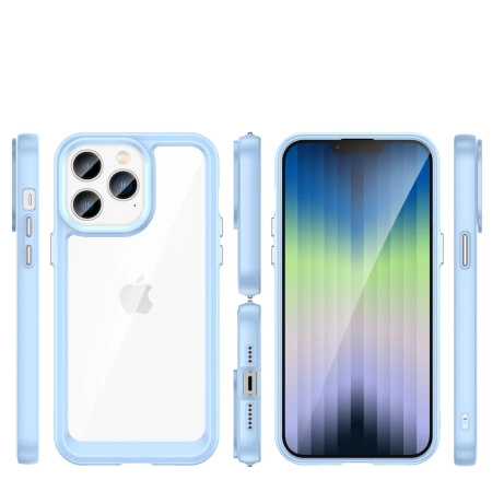 HURTEL ETUI OUTER SPACE DO IPHONE 14 PRO SZTYWNY POKROWIEC Z ŻELOWĄ RAMKĄ