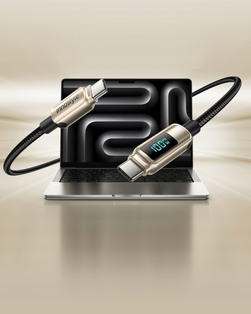 INNOSTYLE KABEL Z WYŚWIETLACZEM USB-C SZYBKIE ŁADOWANIE USB TYP C 100W 1M