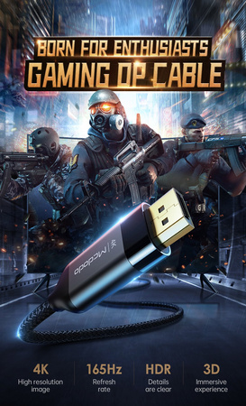 Kabel do monitora Mcdodo mini DP do DP 4K HDR czarny 2m