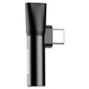 Baseus Audio Converter L41 adapter przejściówka ze złącza USB-C na port USB-C + gniazdo słuchawkowe 3,5 mm czarny (CATL41-01)