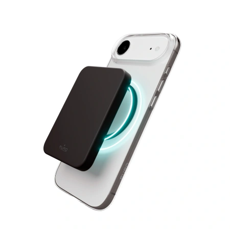 Etui Puro Lite Mag TPU+PC kompatybilne z MagSafe na iPhone 17 Air - przezroczyste z czarnym pierścieniem