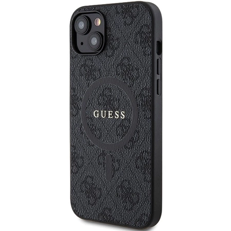 Etui Guess 4G Collection Leather Metal Logo MagSafe na iPhone 15 / 14 / 13 - czarne