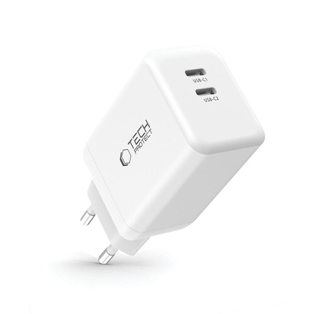 TECH-PROTECT ŁADOWARKA SIECIOWA 2-PORTOWA PD45W DO SMARTFONÓW NETWORK BIAŁA