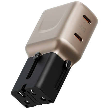 Ładowarka sieciowa Energea TravelGo      Adapter 45 2xUSB-C 45W złoto-czarna