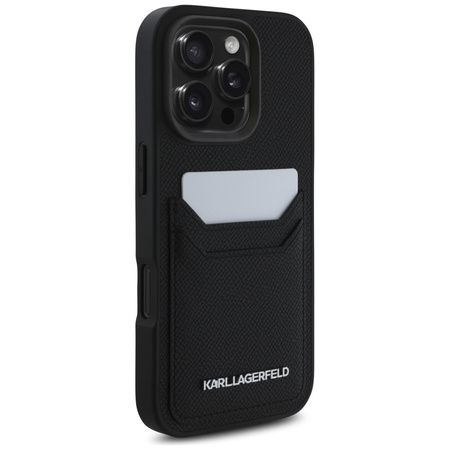KARL LAGERFELD ETUI CASE DO IPHONE 16 PRO MAX Z METALOWĄ KIESZENIĄ NA KARTY