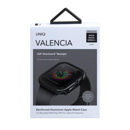 UNIQ etui Valencia Apple Watch Series 4/5/6/SE 40mm. szary/gunmetal grey