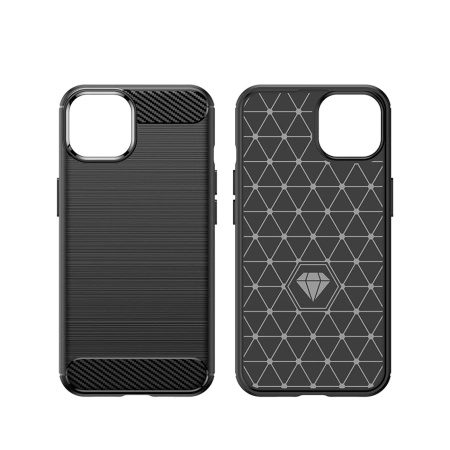 HURTEL CARBON CASE ELASTYCZNY POKROWIEC DO IPHONE 14 PLUS ŻELOWY NA TYŁ