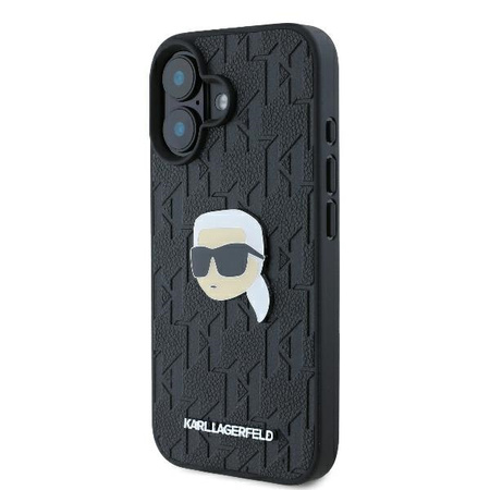 KARL LAGERFELD ETUI HARDCASE DO IPHONE 16 6.1 MONOGRAM KARL HEAD PIN BLACK