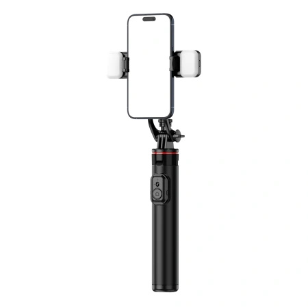 HURTEL SELFIE STICK TELESKOPOWY TRIPOD 1.3M DO TELEFONÓW Z LAMPĄ PODWÓJNĄ