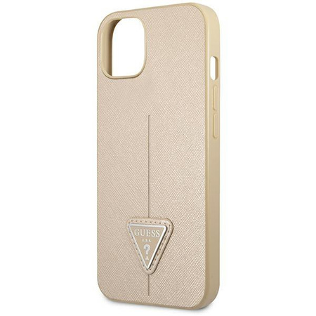 Guess GUHCP14MPSATLE iPhone 14 Plus 6,7" beżowy/beige hardcase SaffianoTriangle Logo