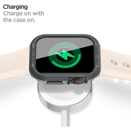 Etui Spigen Rugged Armor na Apple Watch 4 / 5 / 6 / 7 / 8 / 9 / SE (44 / 45 mm) - ciemnoszare
