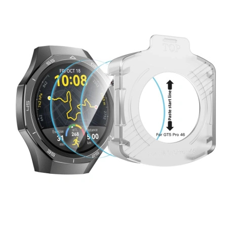 Szkło hartowane Tech-Protect Easy Set+ 2-pack na Huawei Watch GT 5 Pro 46 mm - przezroczyste