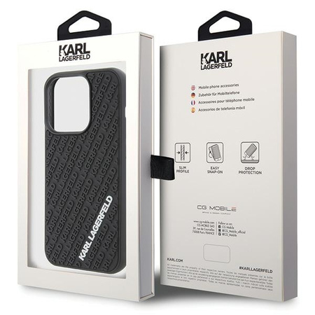 KARL LAGERFELD POKROWIEC HARDCASE DO IPHONE 15 PRO 6.1 3D RUBBER MULTI LOGO