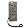 Guess GUOHCI8H4STW iPhone SE 2022 / SE 2020 / 7/ 8 brązowy/brown hardcase 4G Print Strap