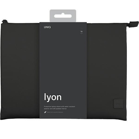 Etui Uniq Lyon laptop Sleeve 16" - czarne Waterproof RPET